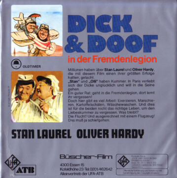 Super 8-Cover Dick und Doof in der Fremdenlegion Teil 2 (Rückseite) Super 8-Cover Dick und Doof in der Fremdenlegion Teil 2 (Rückseite)