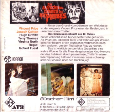 Super 8-Cover Das Schreckenskabinett des Dr. Phibes Teil 1 (Rückseite) Super 8-Cover Das Schreckenskabinett des Dr. Phibes Teil 1 (Rückseite)