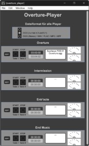 Der Overture-Player, der in der Pro-Version integriert ist.