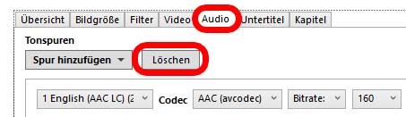 Änderungen in Audio den Audio-Settings