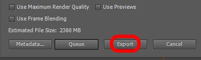Button "Export"